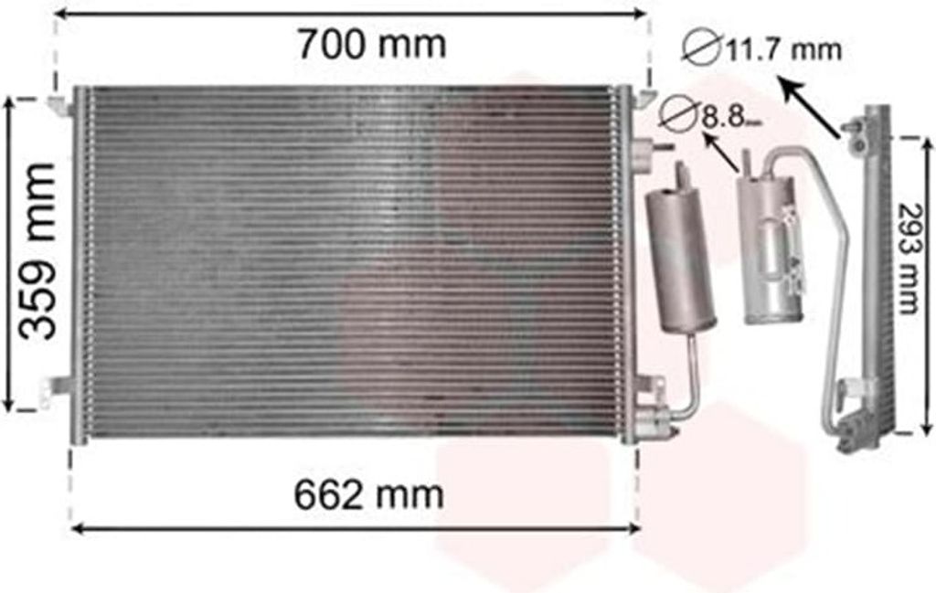 Van Wezel Klimakondensator für Fiat Croma Opel Signum Vectra Saab 9-3
