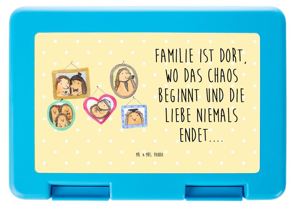Mr. & Mrs. Panda Bento Box Igel Familie - Gelb Pastell - Geschenk, Muttertag, Bilder, Bentobox, Lunchbox, Liebe, Snackbox, Essensbox, Brotzeitbox
