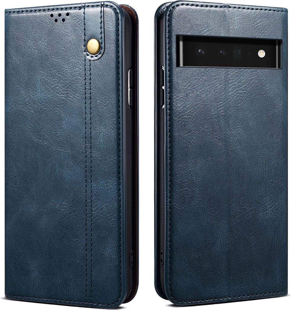Google Pixel 7 Hülle, Leder Flip Brieftasche Schutzhülle mit Standfunktion für Google Pixel 7 Blau