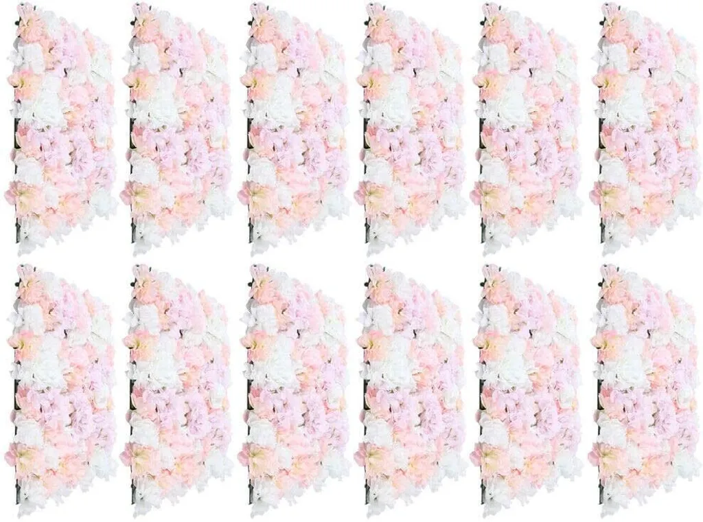Décoration Murale Fleurie Artificielle 12pcs 40x60cm Anti-Flétrissement
