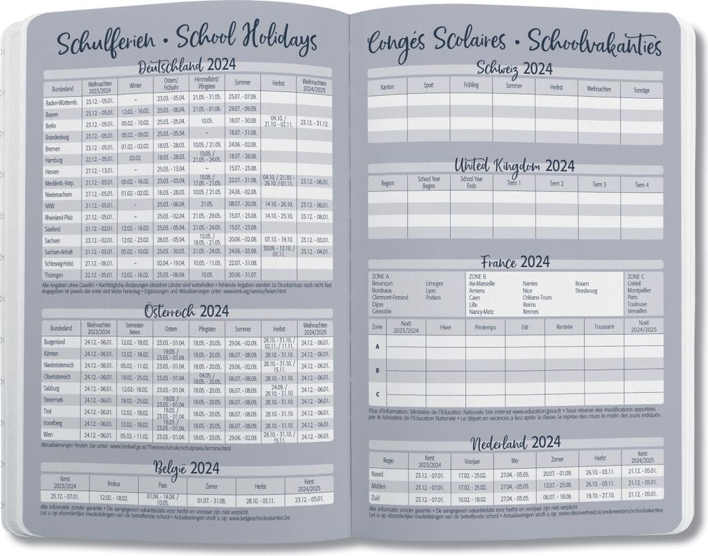 Wochenkalender Jolie 2024 ca. A5 1 Woche/2 Seiten Hardcover fuchsia pink Packung mit 2 Stück