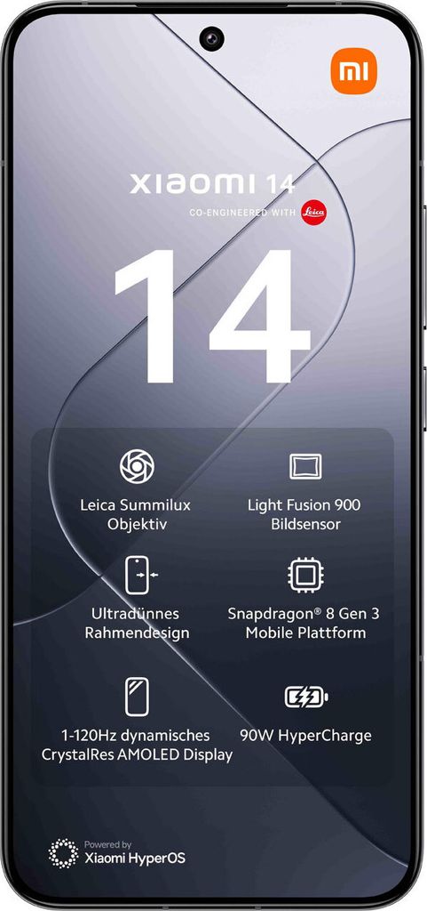 Xiaomi 14 5G 12 GB/512 GB Schwarz (Black) Dual-SIM Produktbild 2