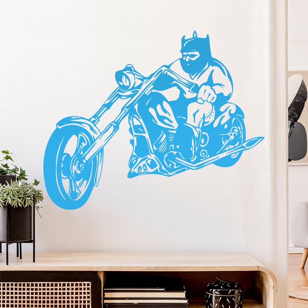 Biker Wandtattoo in 6 Größen - Wandaufkleber Wall Sticker - Dekoration, Küche, Wohnzimmer, Schlafzimmer, Badezimmer