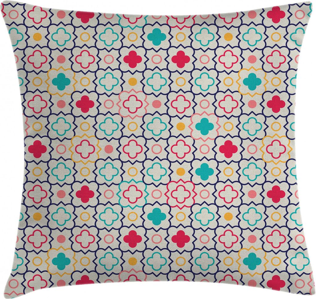ABAKUHAUS marokkanisch Kissenbezug, Quatrefoil Arabesque, Waschbar mit Reißverschluss Kissenhülle mit Farbfesten Klaren Farben Beidseitiger Druck...