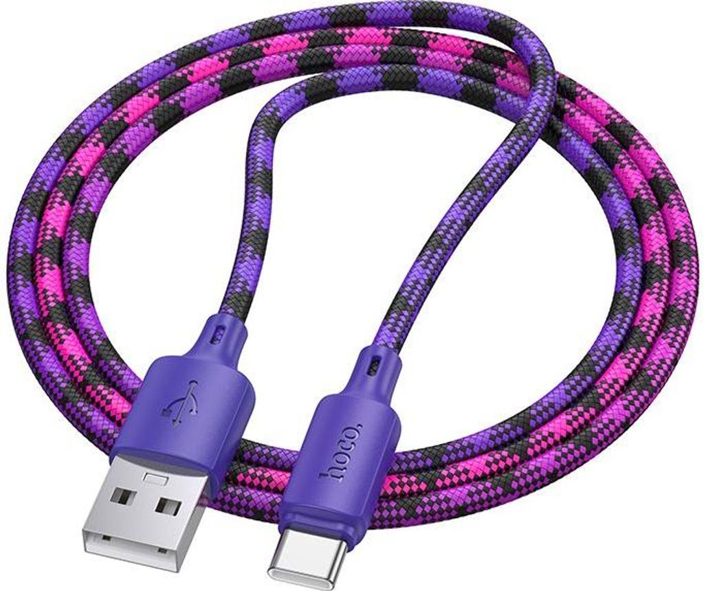 USB-A-zu-USB-C-Kabel von Hoco, 3 A, 1 m, X116, Farbverlauf Lila