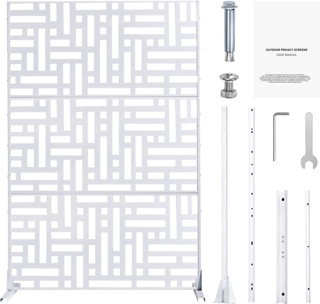 SucceBuy Panneau brise-vue en métal, 119,4 x 193,2 cm, Image du produit 