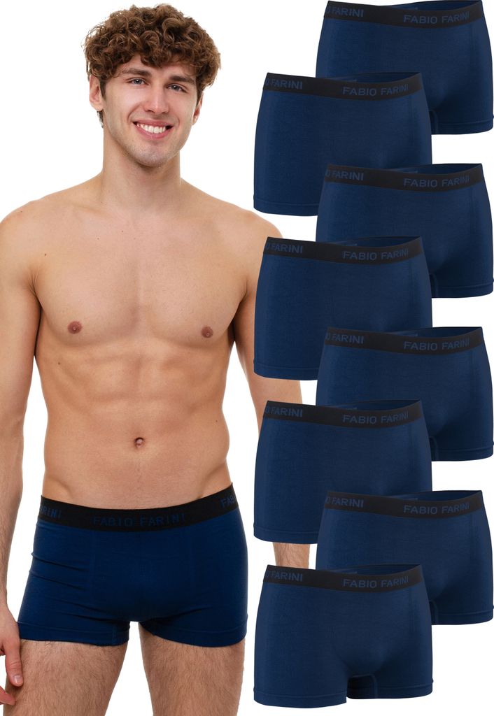 Fabio Farini - 8 Stück Herren Unterhosen - Männer Retroshorts aus weicher Microfaser im sportlichen Look mit Logoschriftzug
