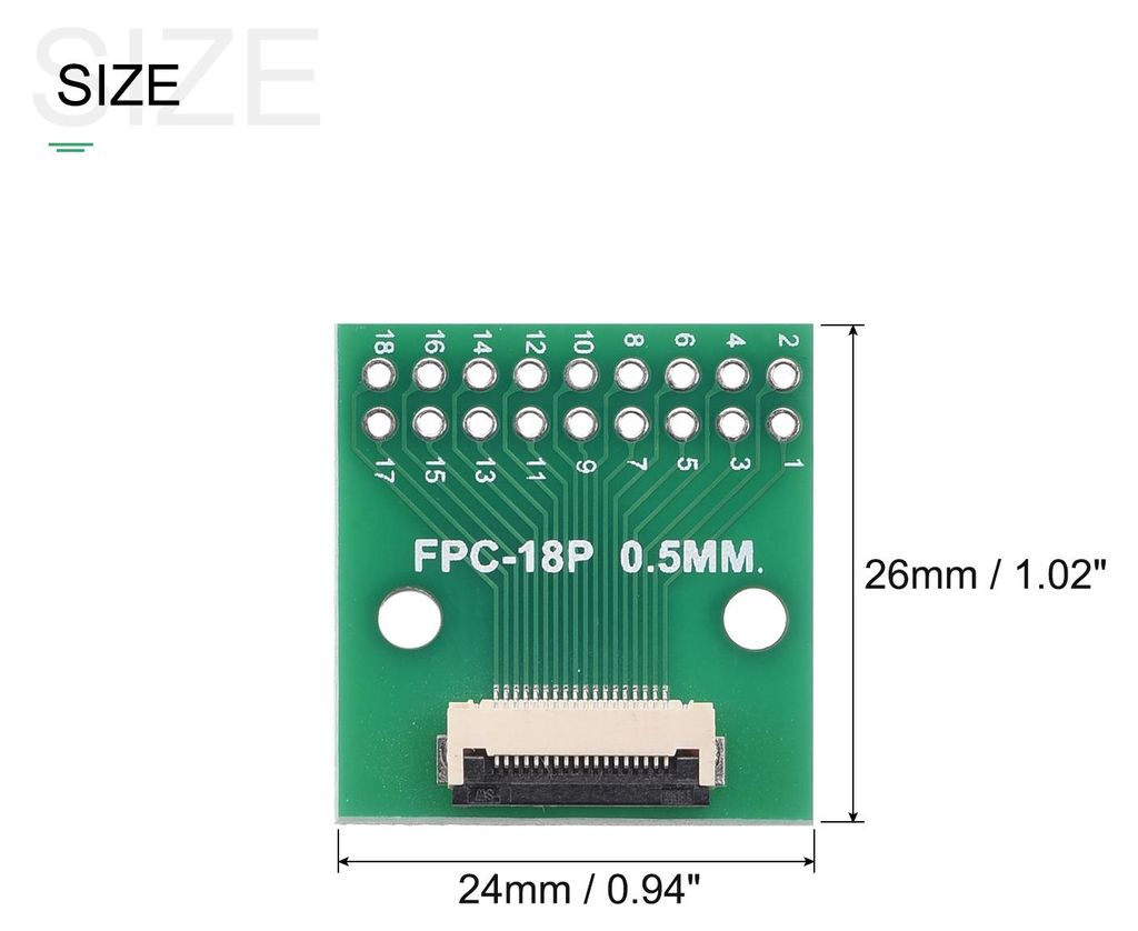 2 Stš¹ck FFC FPC PCB Konverterplatine 18 Stifte 0.5mm Neigung auf DIP 2.54mm Einseitig fš¹r LCD 3D Drucker Kamera DVD TV Laptop Audio