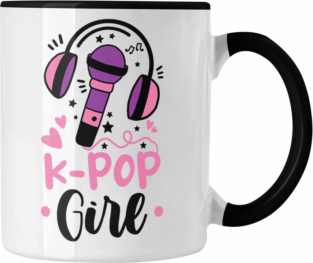 Trendation - K-Pop Girl Tasse Geschenk für K Pop Liebhaber (Schwarz)