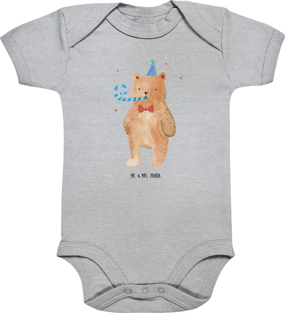 Mr. & Mrs. Panda babykleidung body Bär Geburtstag 12. - 18. Monat - Heather Grey - Geschenk, Einteiler, Happy Birthday, Babybody, Teddy, Strampler...
