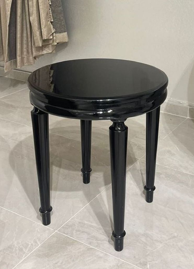 Casa Padrino Luxus Barock Beistelltisch Schwarz - Runder Produktbild 