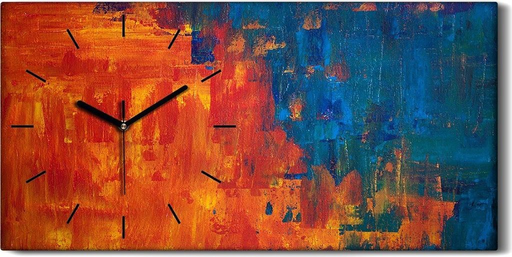 Dekor Leinwand Uhr Wandbilder Geräuschlos Kunstdruck 60x30 Abstrakte Kunst - schwarze Hände