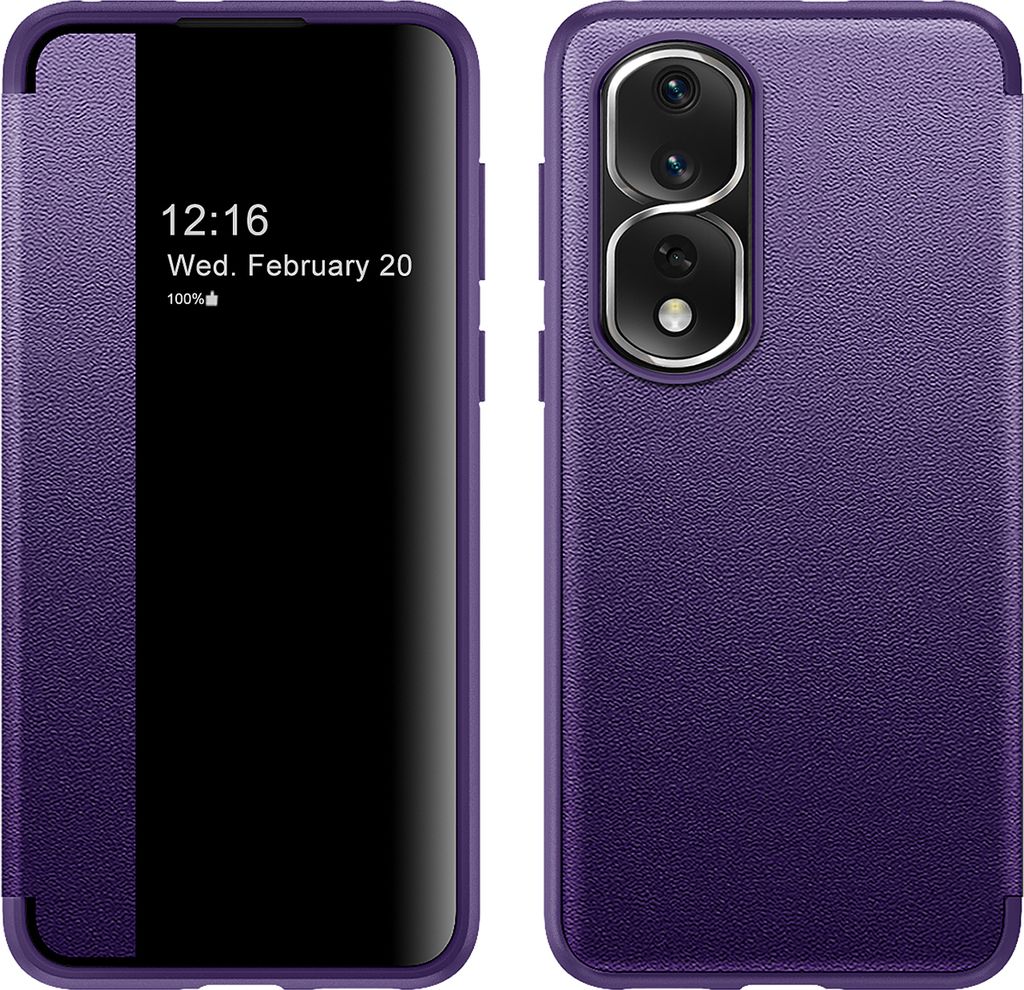 Honor 80 Pro Hülle, Schlank Kunstleder Klapp Ledertasche Produktbild 