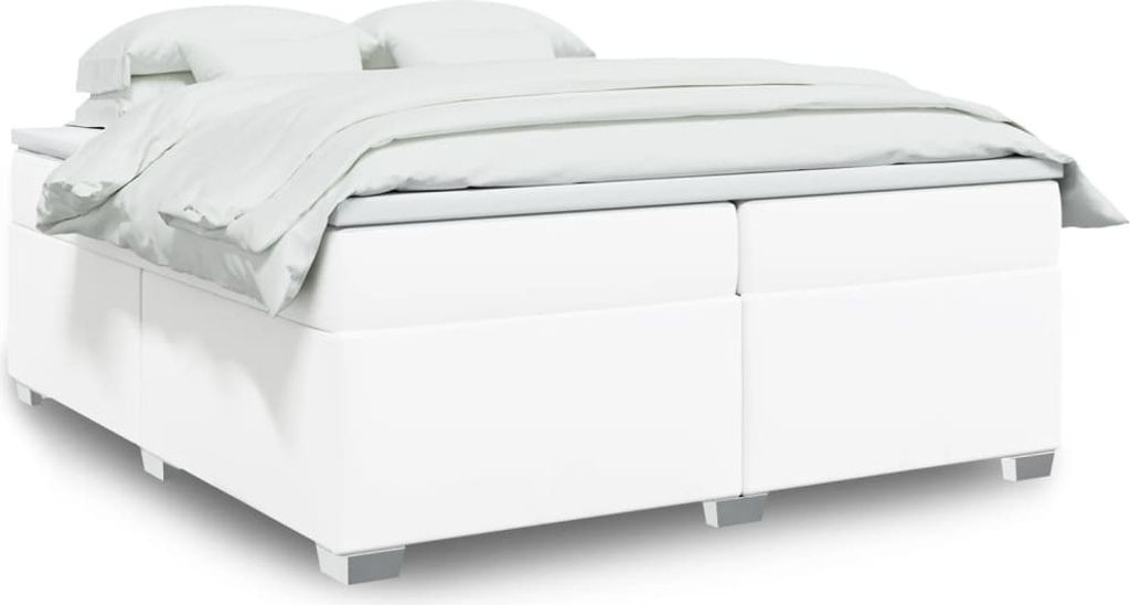 Maison Exclusive - Boxspringbett mit Matratze Weiß 200x200 cm Kunstleder
