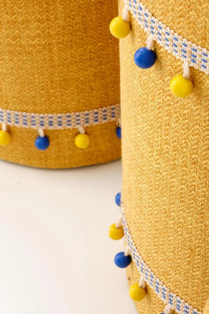 Set 2 Pouf Halmar Grado Gialli con Contenitore: Design Moderno e Pratico - 6