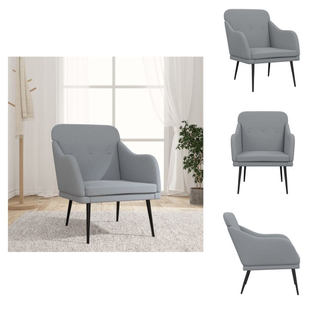 vidaXL Sessel Hellgrau 63x76x80 cm Stoff - Sessel