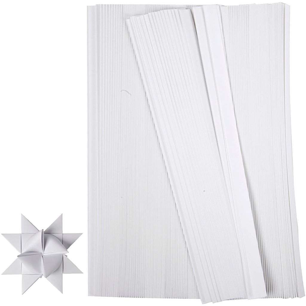 Creativ Company Flechtstreifen, L: 45 cm, B: 15 mm, T 6,5 cm, weiß, 500 Streifen 1 Box