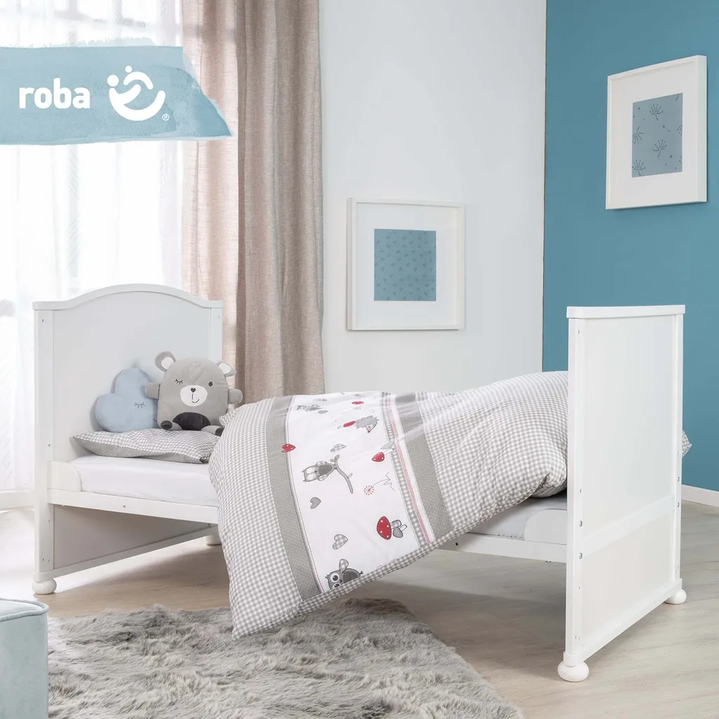 Parure de lit bébé complète Roba Adam & Eule avec tour de lit et ciel - 12