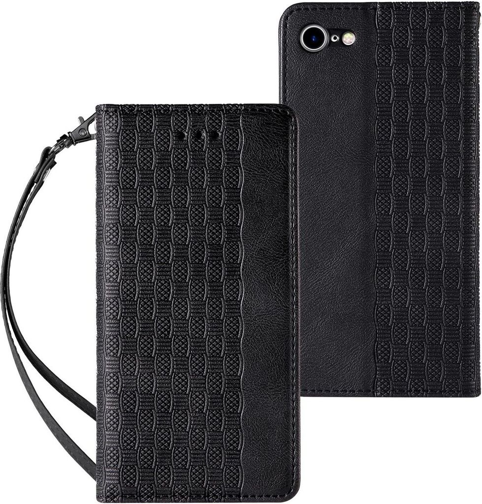 Magnetband Hülle Tasche Beutel-Geldbörse + Mini Lanyard Anhänger kompatibel mit Xiaomi Redmi Note 11s Schwarz