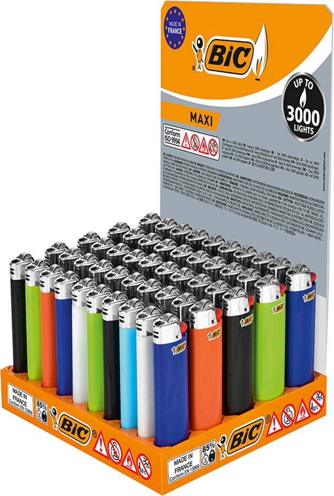 BIC Maxi Reibrad Feuerzeuge Neutral mit Zündstein (BIC Maxi Produktbild 