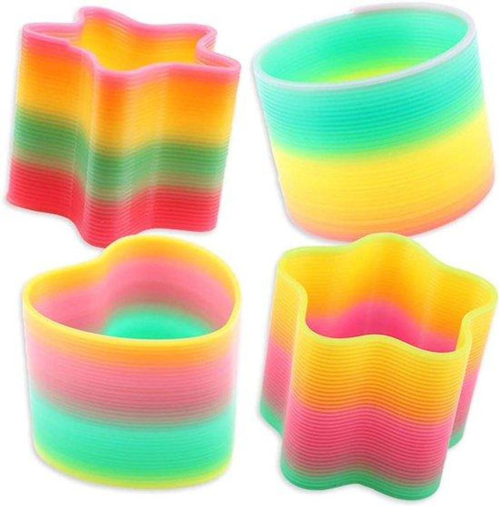 Regenboogspiraalveren - Set mit 4 Stücken - Farbenfrohe Bänder - Ideal für Kindergeburtstage und Geschenke - Spielzeug für Kinder
