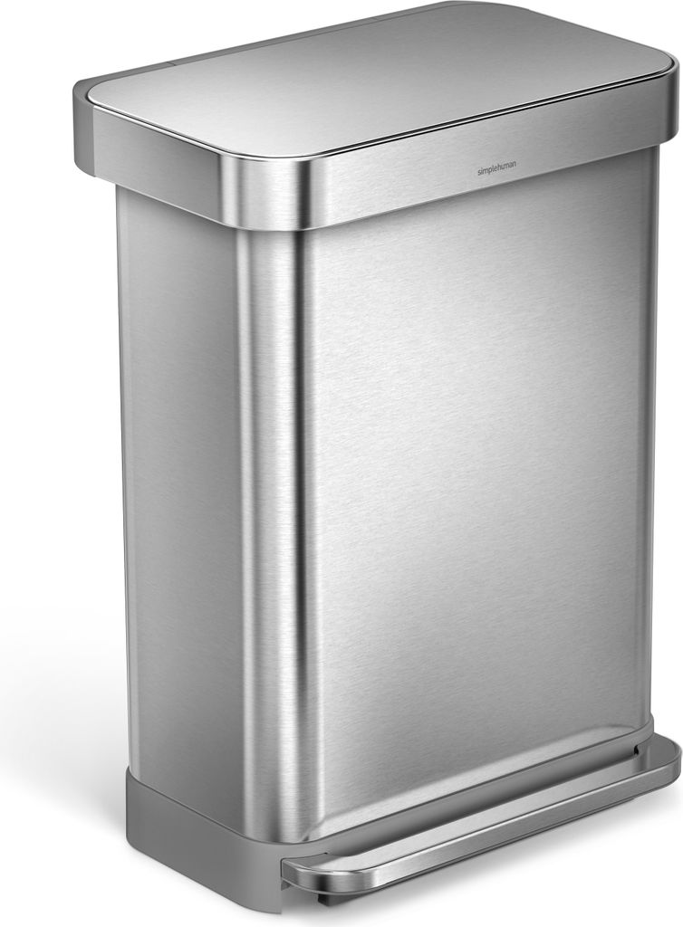 simplehuman CW2023 Mülleimer 55 l Rechteckig Edelstahl (CW2023)
