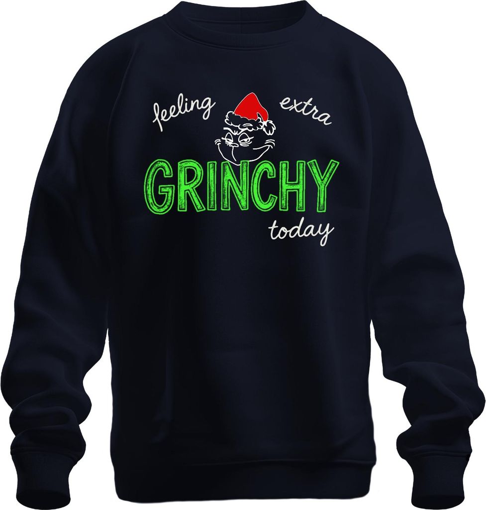 feeling extra GRINCHY today Weihnachten Grinch lustig sarkastisch Uni Sweatshirt Pullover, Navy, S