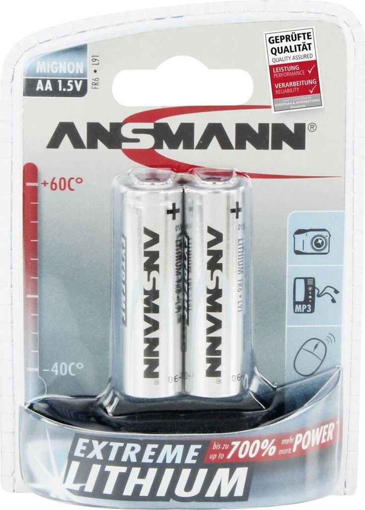 Ansmann Mignon Extreme Lithium - Pile 2 x type AA Image du produit 