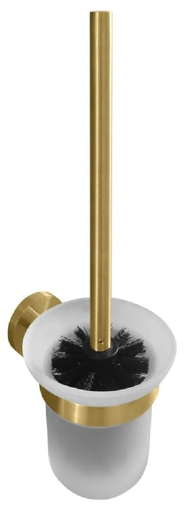 Sapho X-Round - Scopino a muro con supporto, vetro lattiginoso/oro XR303GB