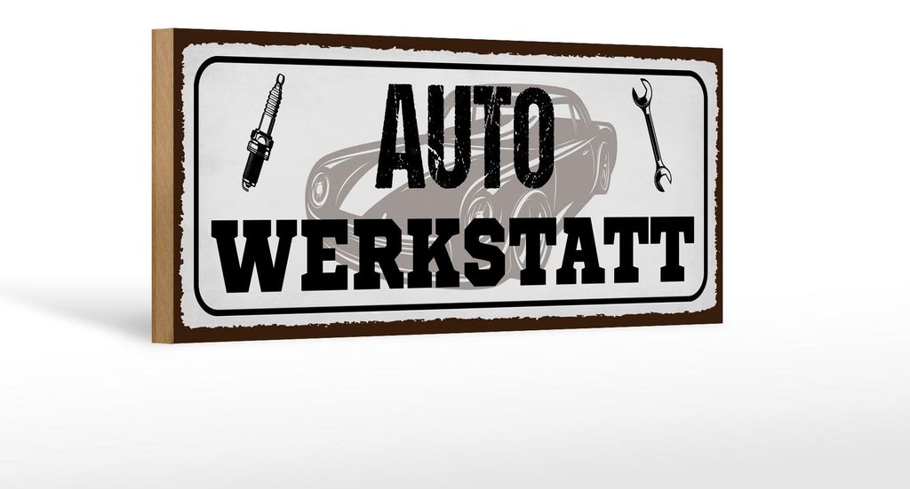 Holzschild Spruch 27x10cm Auto Werkstatt Werkzeug Produktbild 