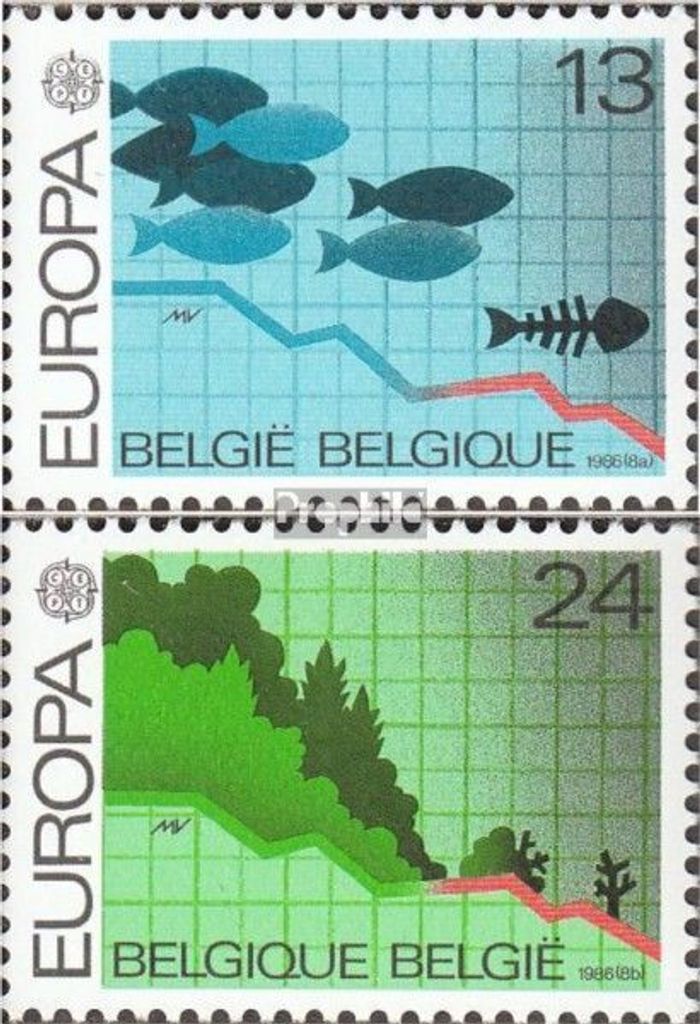 Briefmarken Belgien 1986 Mi 2263-2264 (kompl.Ausg.) postfrisch Natur - und Umweltschutz