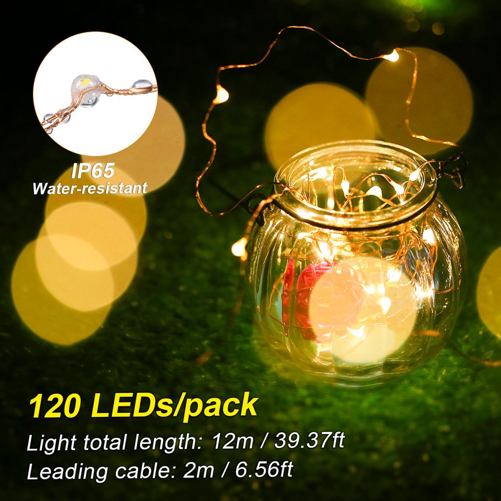 2 sztuki Tomshine 120Leds, 12-metrowe słoneczne lampki Zdjęcie produktu 3