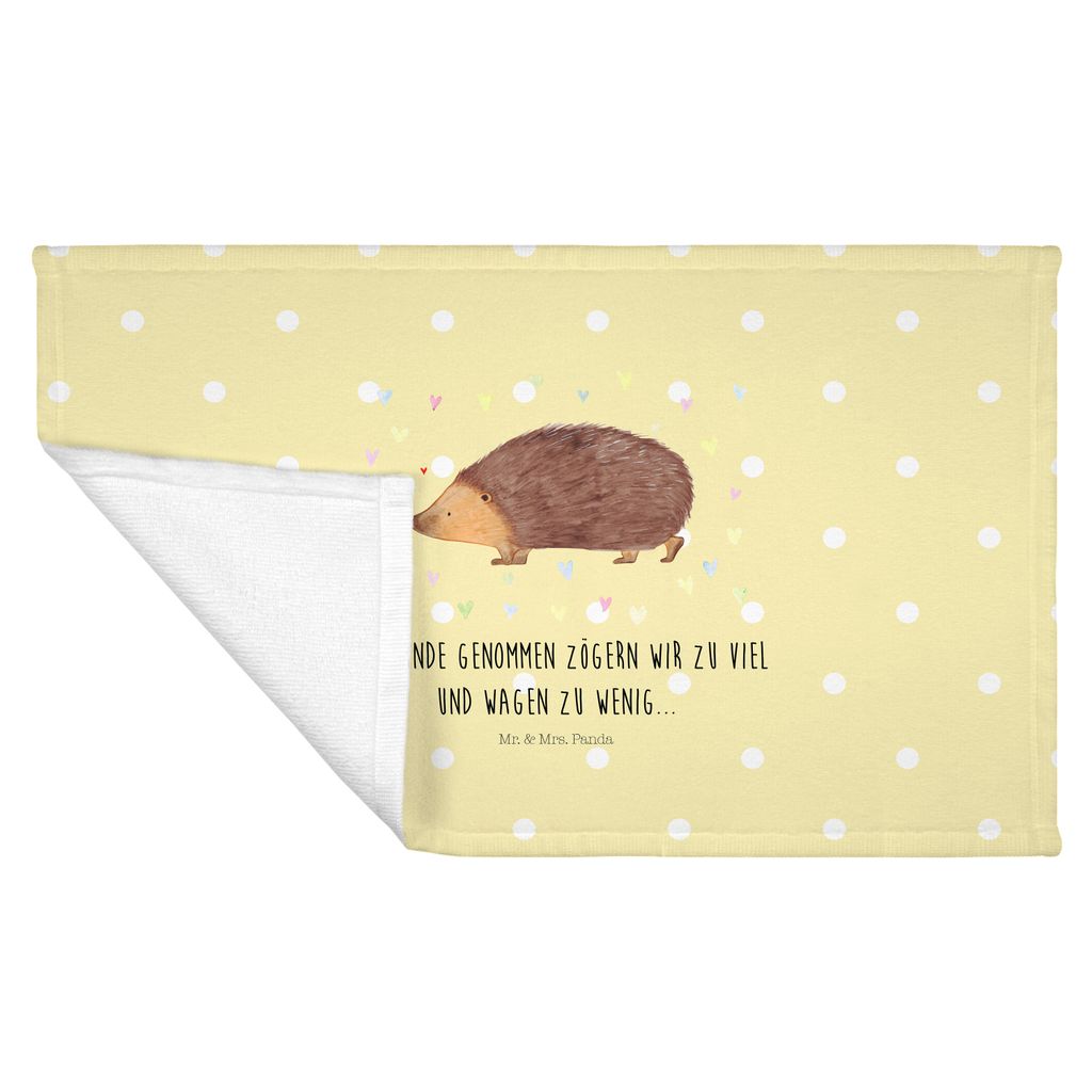 Mr. & Mrs. Panda Handtuch Igel Herzen - Gelb Pastell - Produktbild 