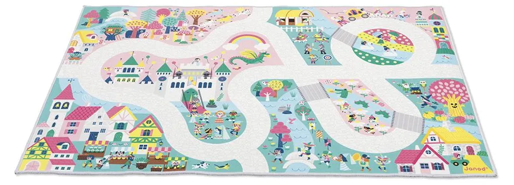 Tapis de jeu Janod Royaume Enchanté antidérapant pour chambre enfant