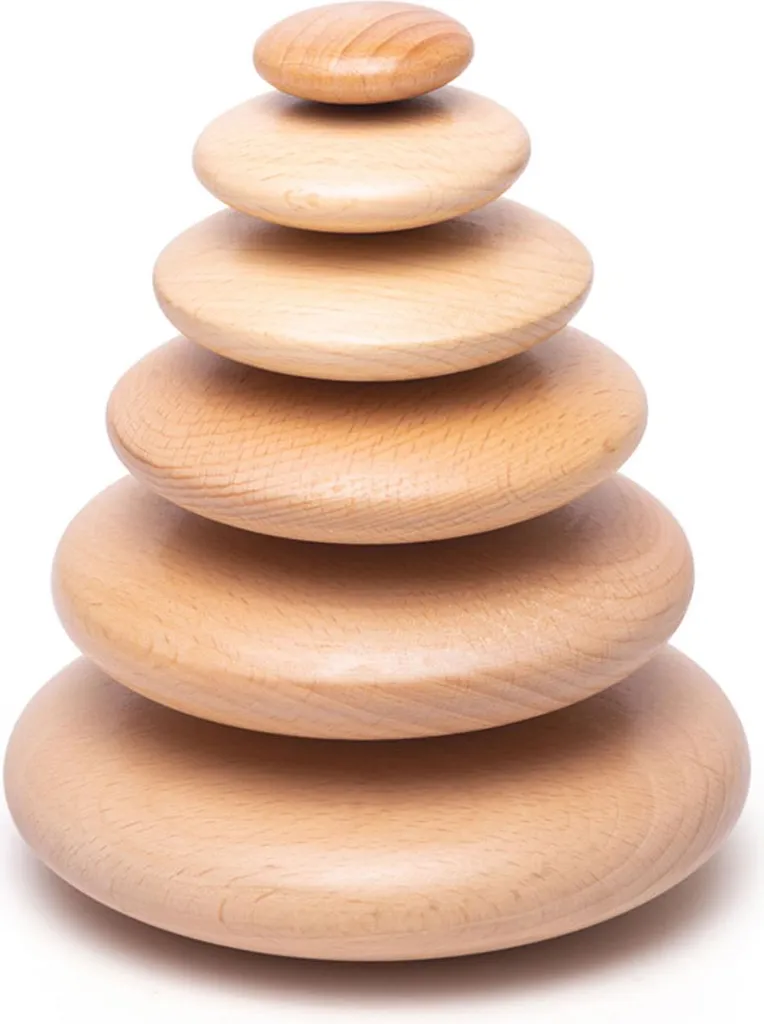 Galets à empiler Bigjigs Baby Pebble en bois éco-responsable et sain