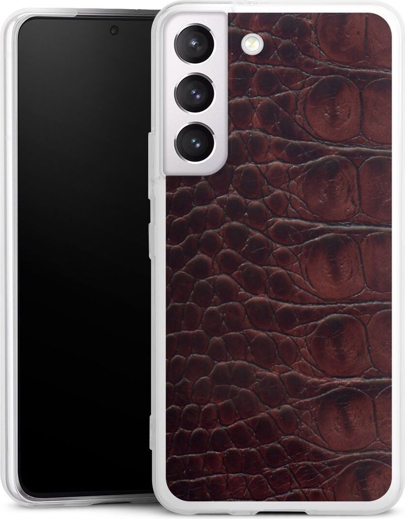 DeinDesign Slim Hülle für Samsung Galaxy S22 Silikon Case Ultra Dünn Handyhülle Animalprint Krokodil Leder