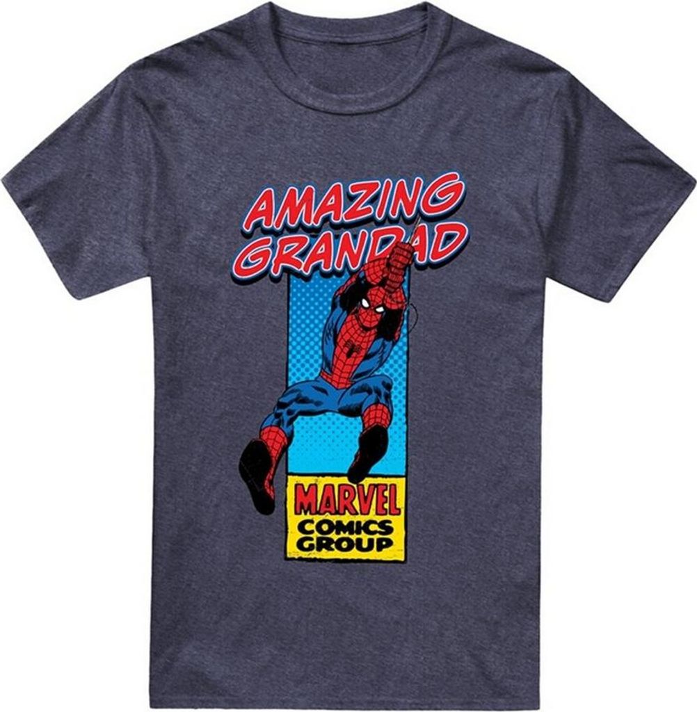 Marvel Comics - "Amazing Grandad" T-Shirt für Herren, meliert TV23900 (S) (Marineblau Meliert)