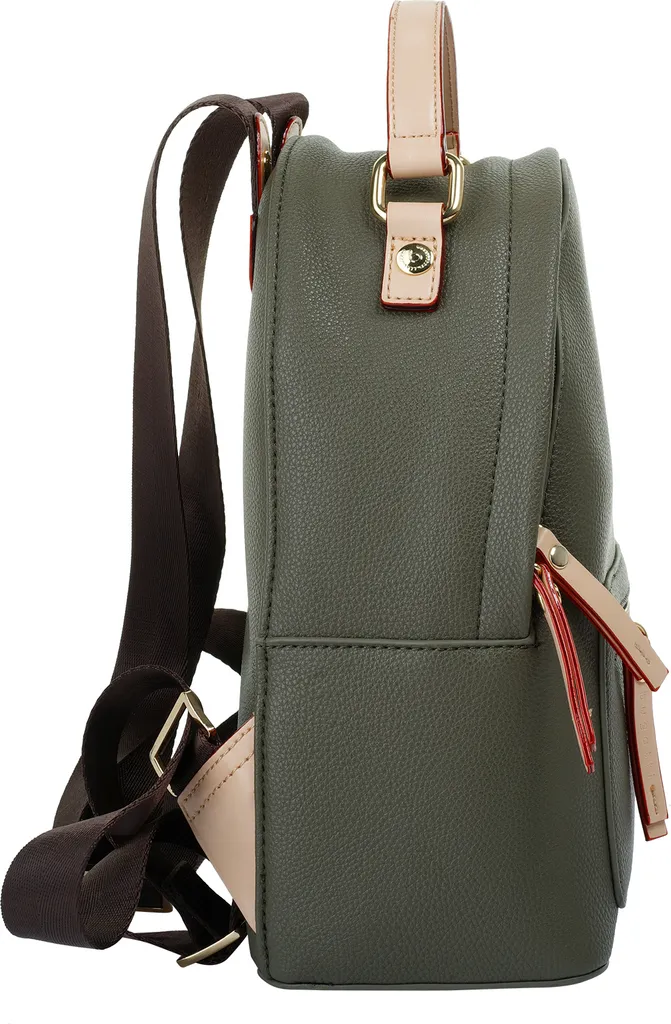 Sac à Dos Bugatti Ella Vert Olive - Idéal pour Travail et Sorties - 19