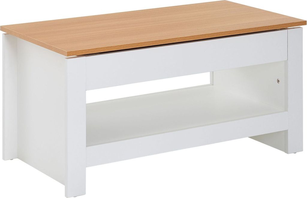 Couchtisch FineBuy Wohnzimmertisch Weiß 85x47x42cm Produktbild 5