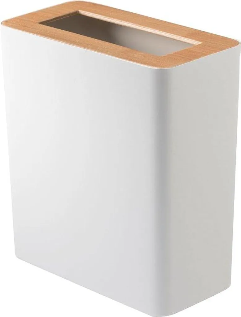 Poubelle de bureau 10L compacte en acier et bois pour espace de travail