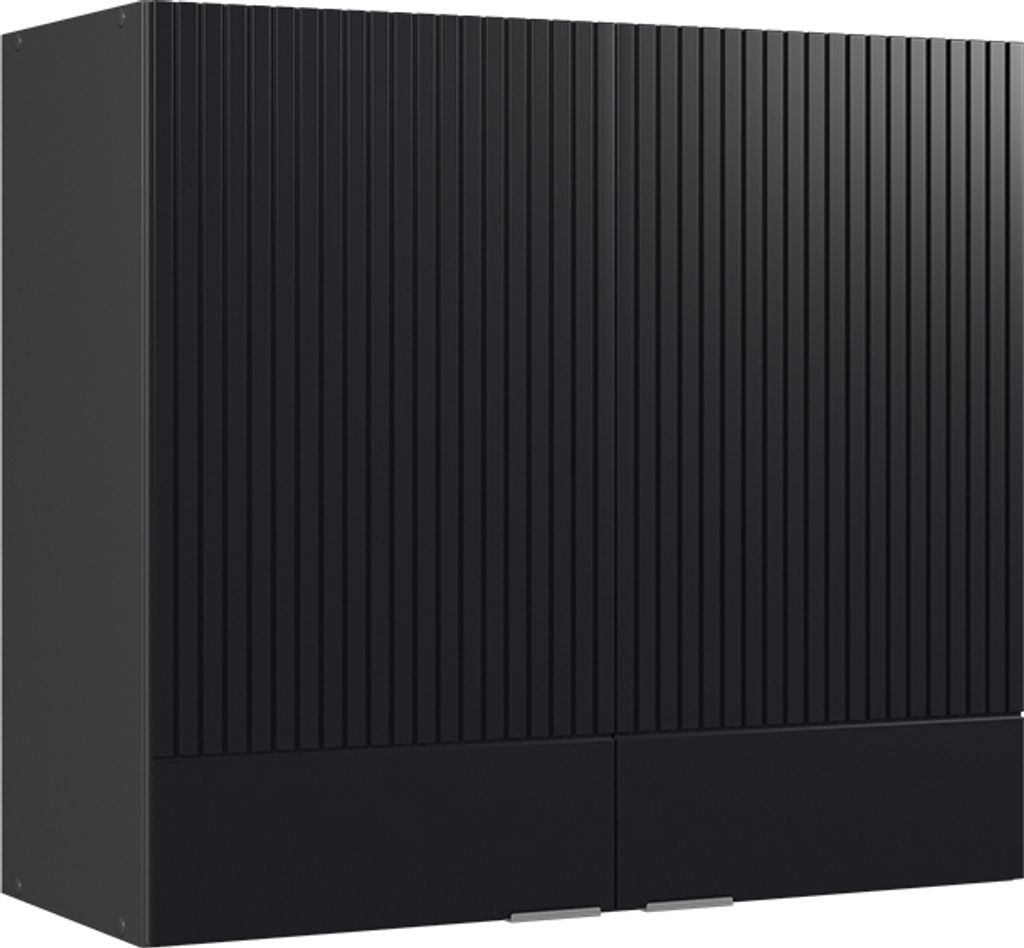 Küchenglasschrank Vicco Fame-Line Schwarz gestreift 80 cm, Model 50709