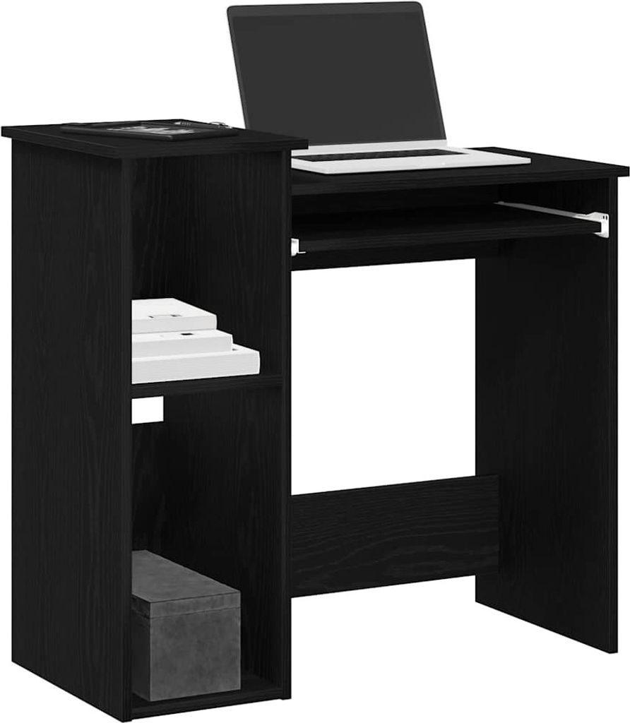 (Angebot 2026)Schreibtisch - Moderner Stil - Bürotisch Laptoptisch Tisch - mit Regalen Schwarz 84x40x78 cm Holzwerkstoff GermanyMöbel 12806 - Sch...