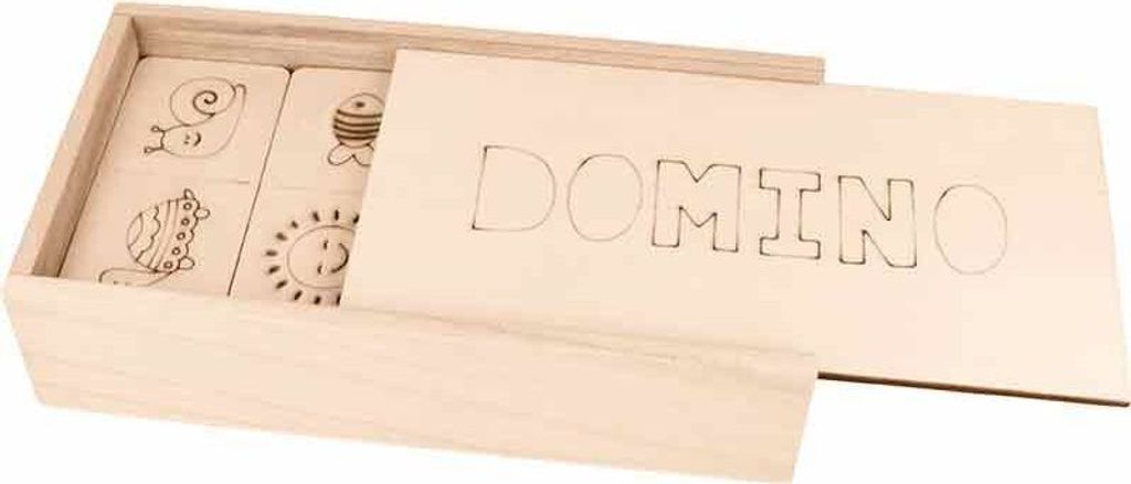 Spiel von Holzdominos - 24 Zimmer - 22 x 12 x 5,3 cm