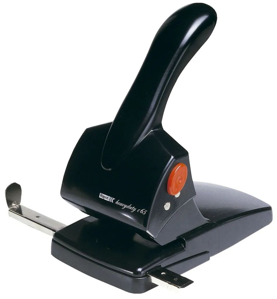 Rapid® 20922601 HDC65 perforatore per archiviazione, metallo fuso, 65 fogli, nero