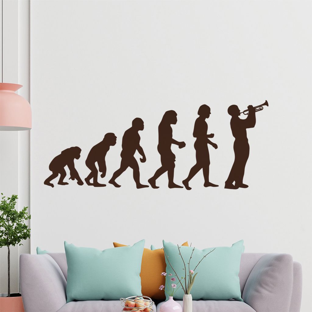 KIWISTAR Evolution - Trompete Blasen Instrument Klassik Jazz Orchester Wandtattoo in 6 Größen - Wandaufkleber Wall Sticker - Dekoration, Küche, ...