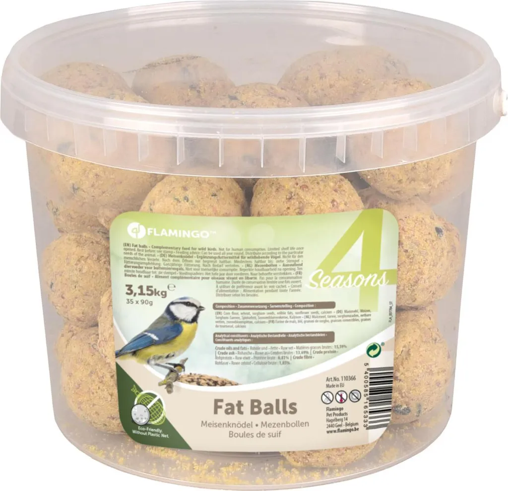 Nourrir les oiseaux en hiver avec les boules de graisse Flamingo 3,15kg
