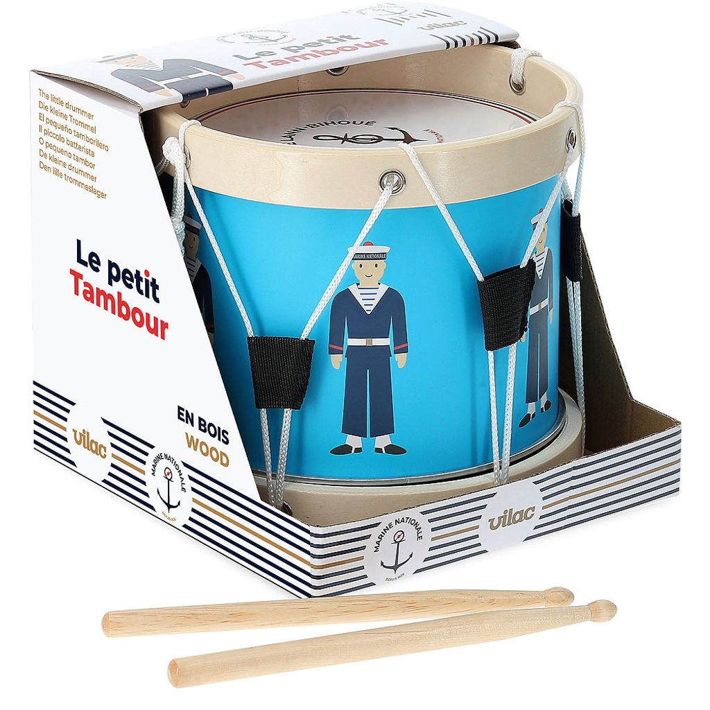 Vilac Holztrommel Bagad de Lann-Bihoué Musikspielzeug für Kinder