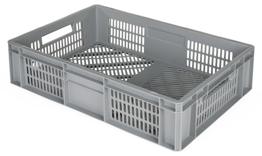 Stapelbare Euronorm-Kiste 600 x 400 x 150 mm – 27 l – grau 400 mm x 600 mm x 150 mm – Grau – Polypropylen (PP) – E6415 – 2020 – PP57