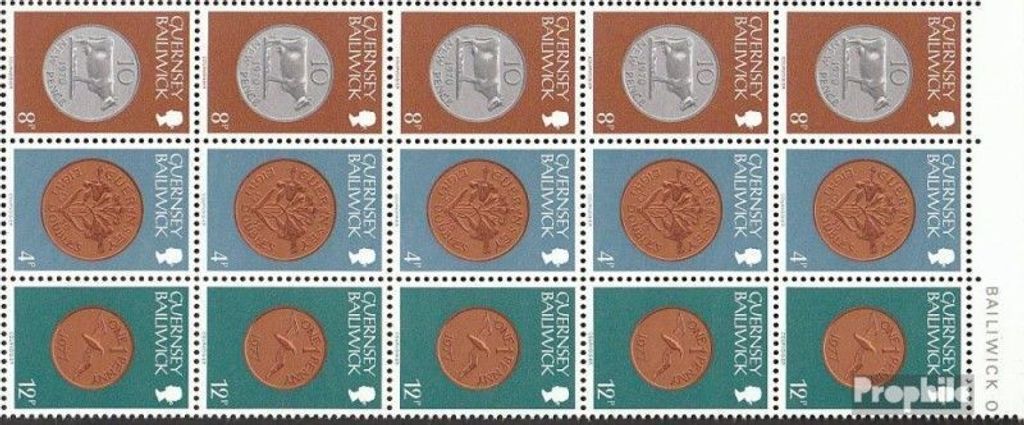 Briefmarken GB - Guernsey 1979 Mi Hbl15 postfrisch Münzen