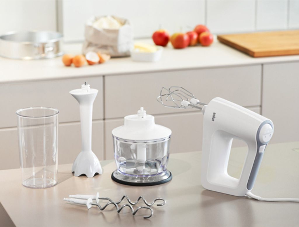 BRAUN Handmixer HM 3135 Mixfuß Zerkleinerer 500 W weiß Produktbild 3